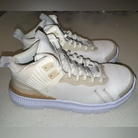 Woman's Shoes Timberland PRO Setra Mid Composite Safety Toe 8W Tan/Champagne - Picture 6 of 8